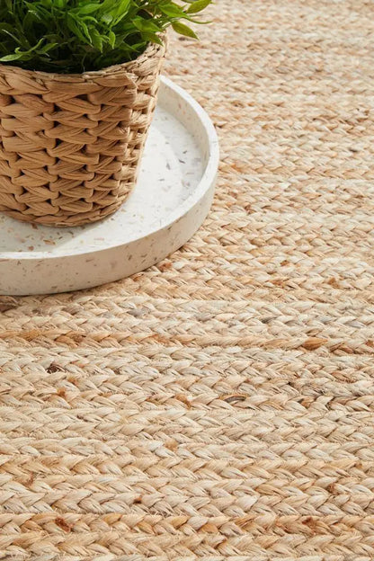 Bondi Natural  Jute hand braided Rug RUG CULTURE