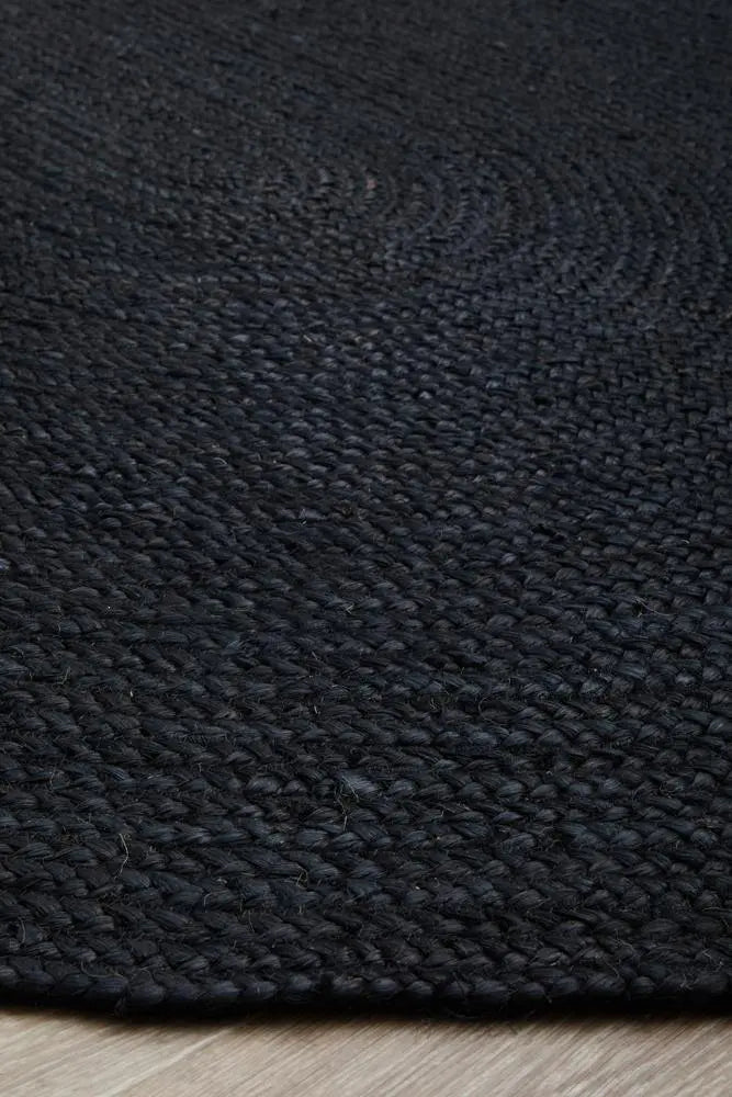 Bondi Natural Black Oval Jute Rug RUG CULTURE
