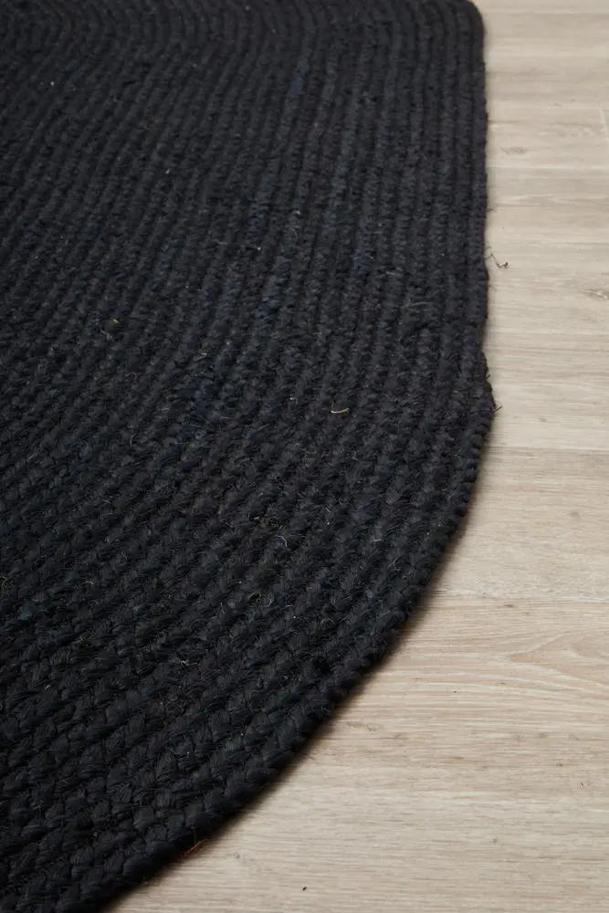 Bondi Natural Black Oval Jute Rug RUG CULTURE