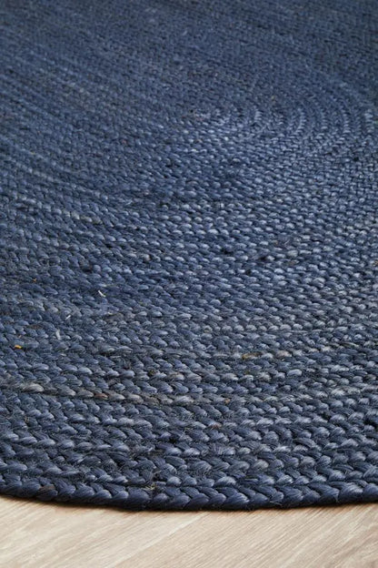 Bondi Navy Oval Jute Rug RUG CULTURE