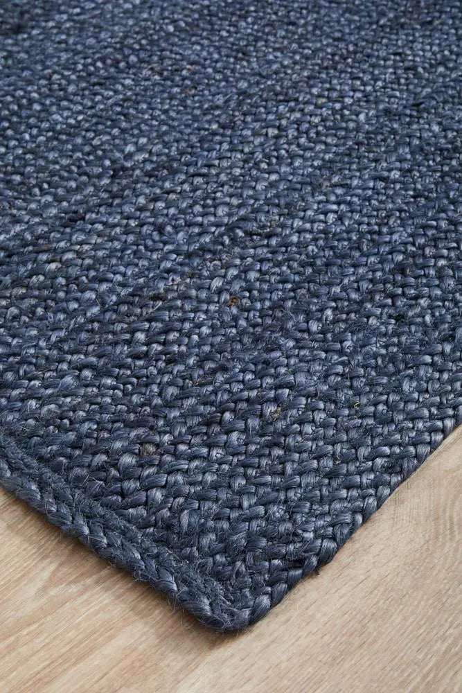 Bondi Navy Runner Jute Rug RUG CULTURE