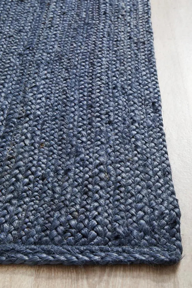 Bondi Navy Runner Jute Rug RUG CULTURE