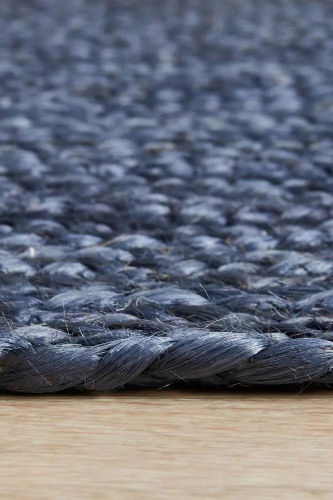 Bondi Navy Runner Jute Rug RUG CULTURE