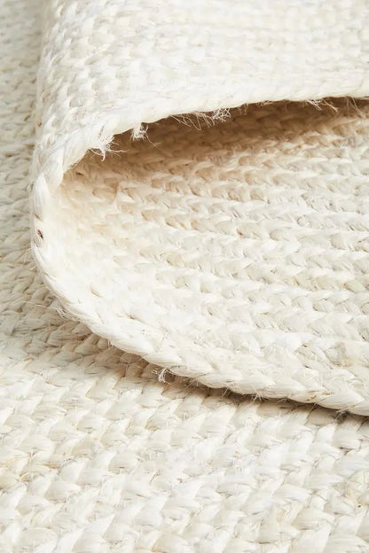 Bondi White Runner hand braided Jute Rug RUG CULTURE