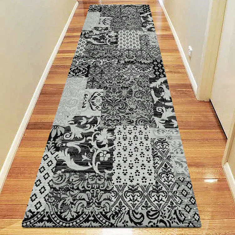 Chali Collection 0583 Black Hallway Runner Saray Rugs