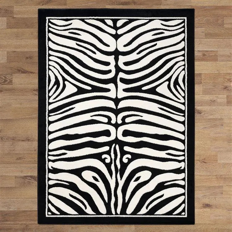 Chali Collection 1820 Black Zebra Hallway Runner Saray Rugs