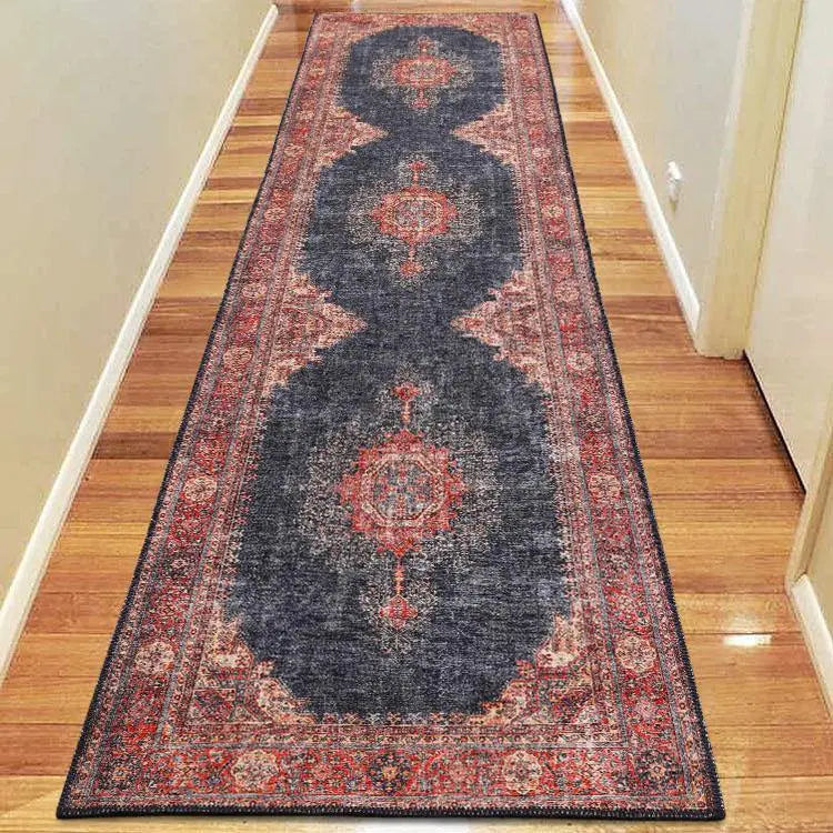 Devosion Vintage 24 Navy Hallway Runner Saray Rugs