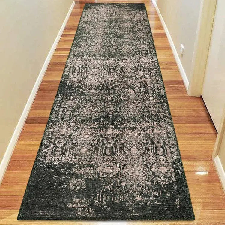 Devosion Vintage 32 Green Hallway Runner Saray Rugs