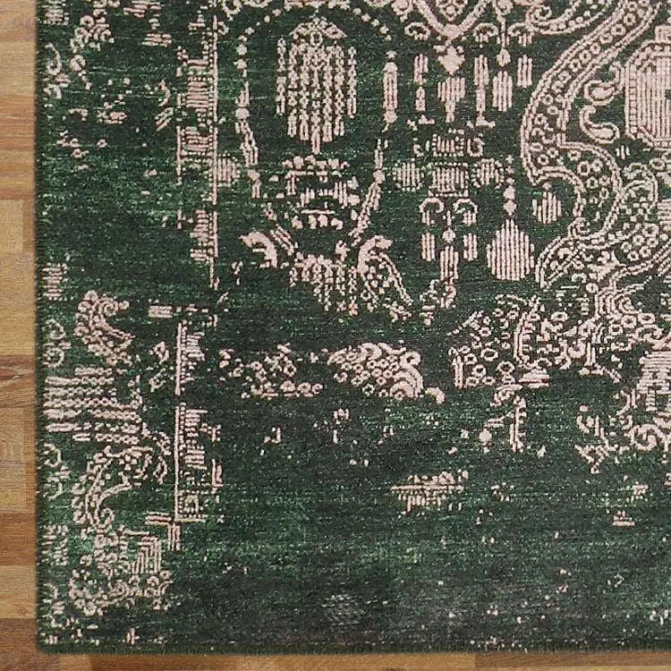 Devosion Vintage 32 Green Hallway Runner Saray Rugs
