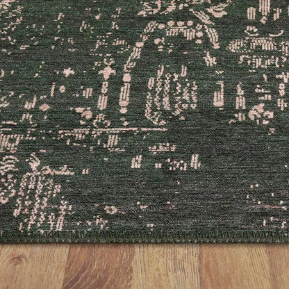 Devosion Vintage 32 Green Hallway Runner Saray Rugs