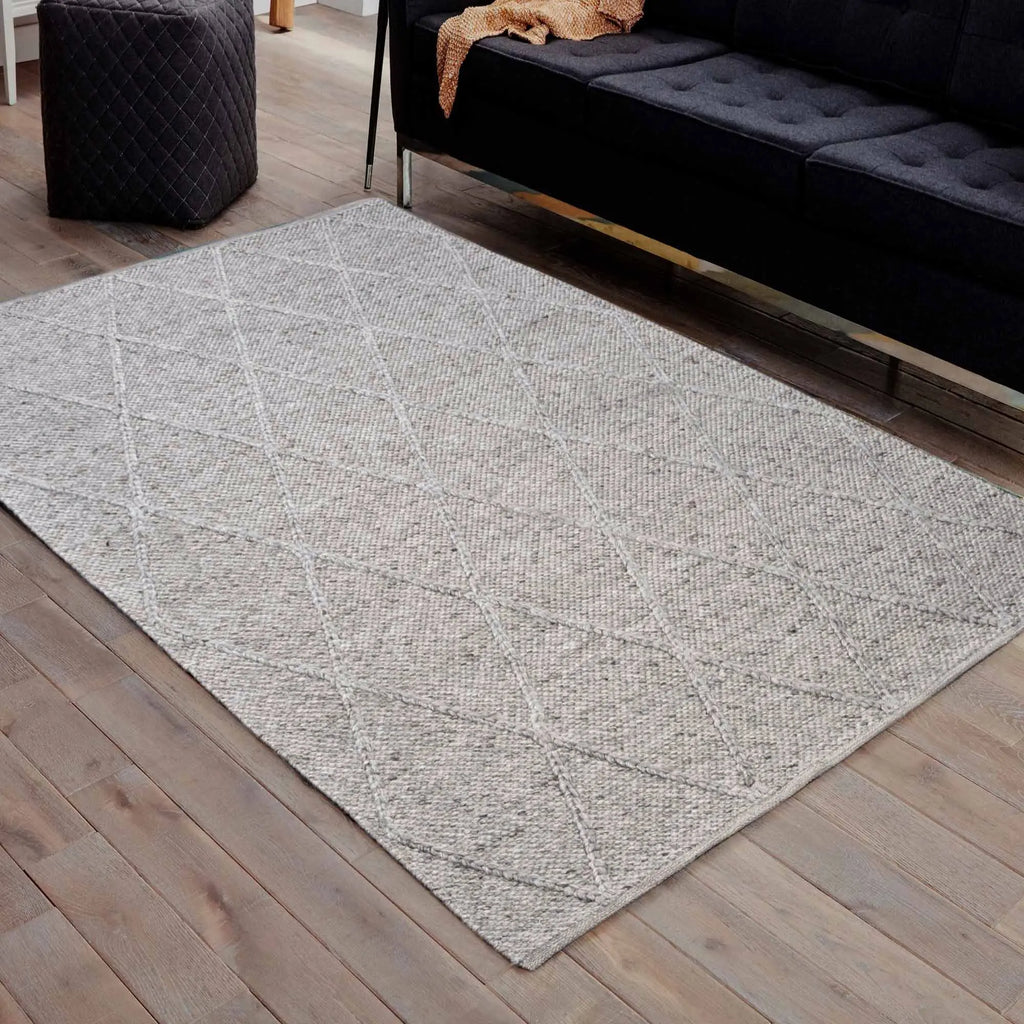 Diamond Beige Wool Rug | Star Rugs