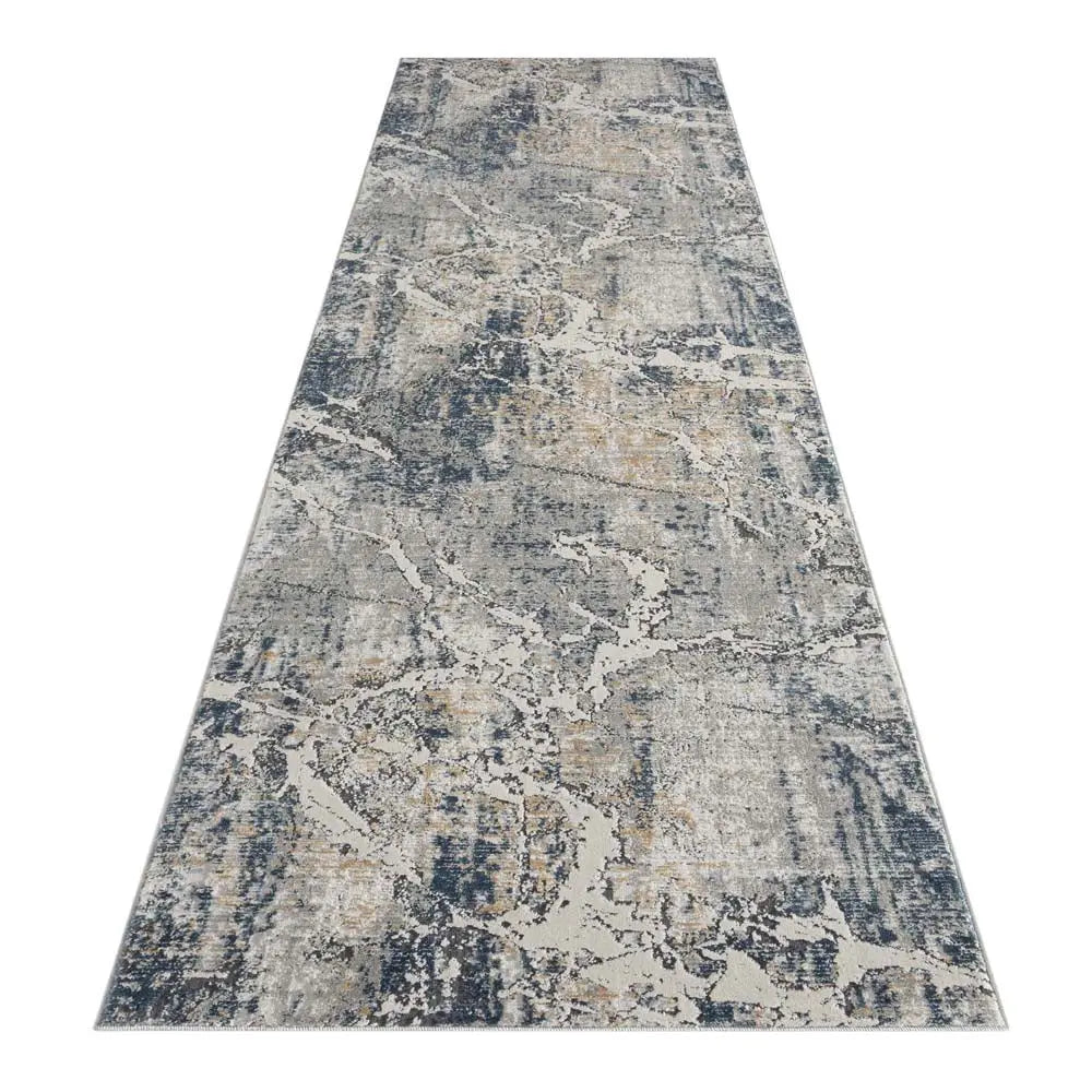 Dorisa 87 Light Grey Rust Hallway Runner Saray Rugs
