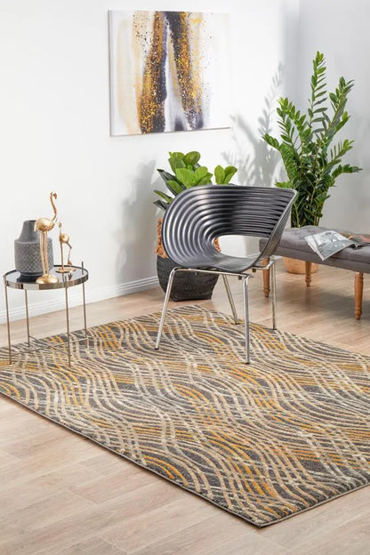 Dream Flurry Modern Charcoal Rug Rug Culture