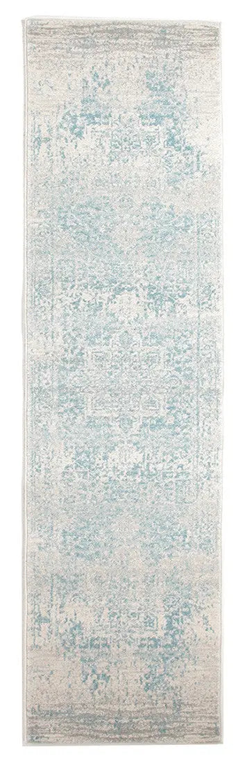 Eclipse 253 White&Blue Hallway Runner Unitex