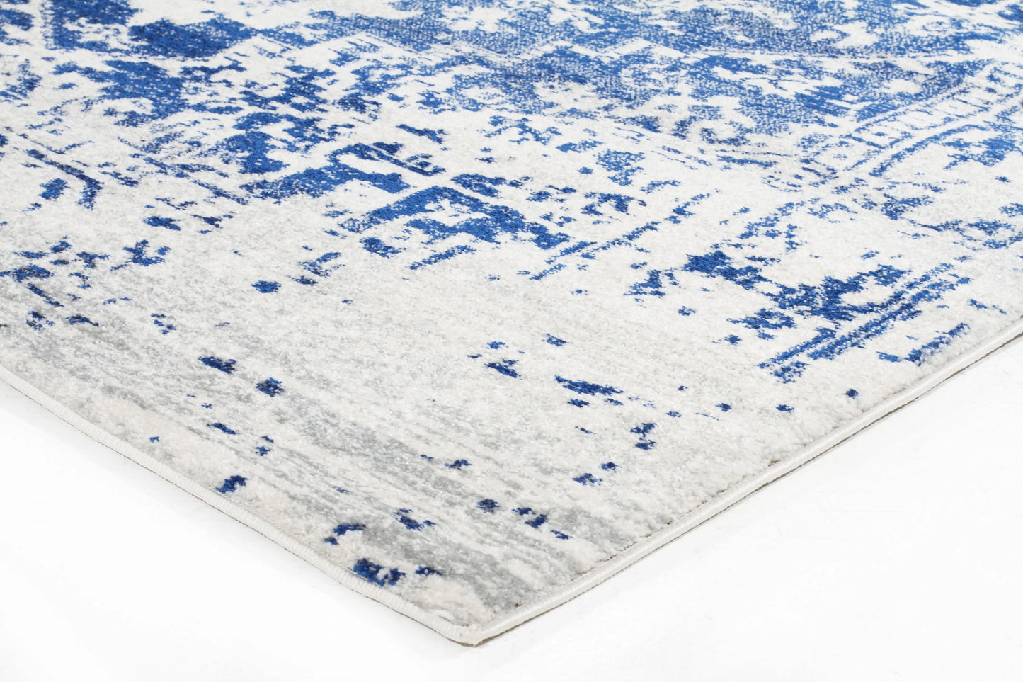 Eclipse 253 White&Navy Hallway Runner Unitex