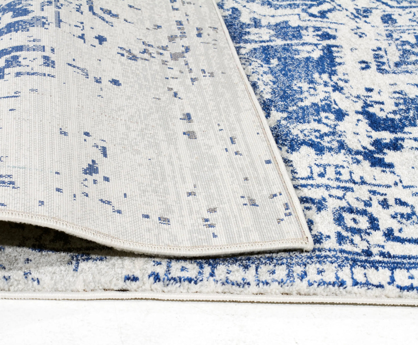 Eclipse 253 White&Navy Hallway Runner Unitex