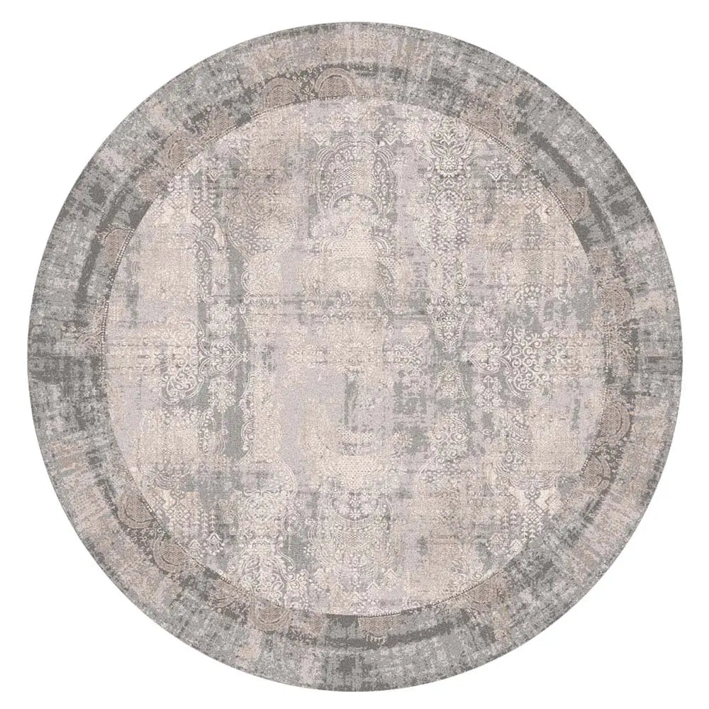 Enmore 433 Grey Round Rug, Stain Resistant, Moth Resistant, Easy to Clean Rugs, Round Rugs from Star Rug Saray Rugs