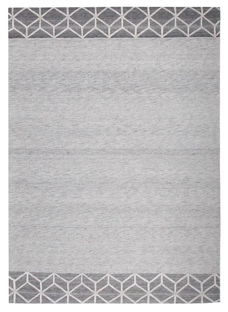 Fantasy 5057 Grey Wool and Viscose Rug Unitex