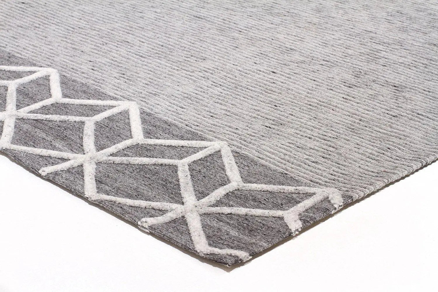 Fantasy 5057 Grey Wool and Viscose Rug Unitex