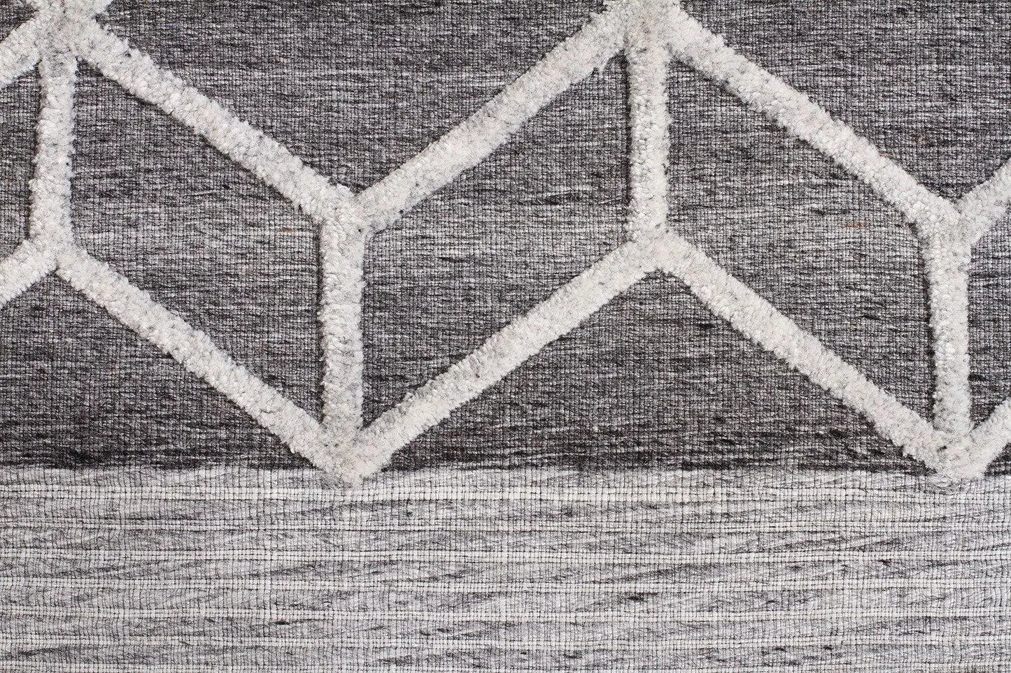 Fantasy 5057 Grey Wool and Viscose Rug Unitex