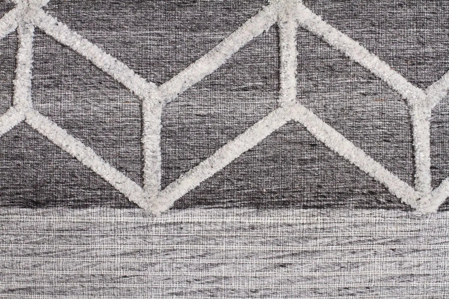 Fantasy 5057 Grey Wool and Viscose Rug Unitex