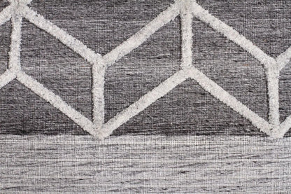 Fantasy 5057 Grey Wool and Viscose Rug Unitex