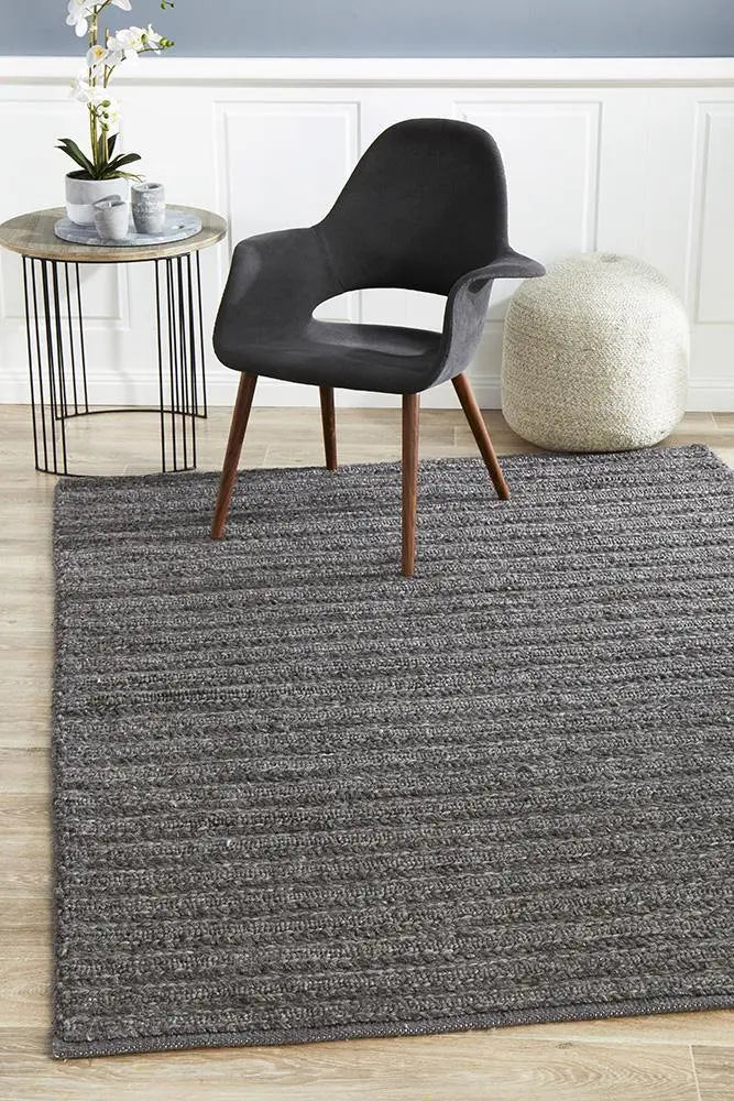 Howard 801 Charcoal Wool and Viscose Rug Unitex