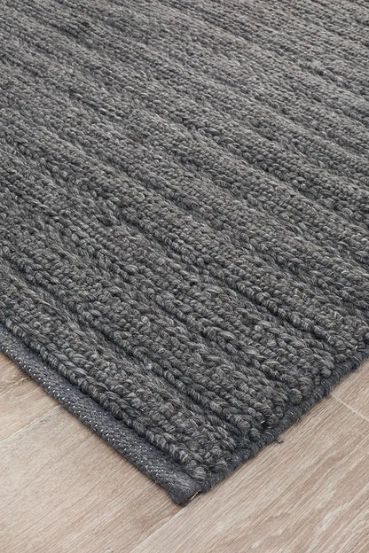 Howard 801 Charcoal Wool and Viscose Rug Unitex