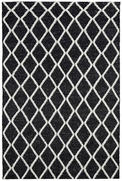 Hoxton hand loomed Black wool Rug RUG CULTURE