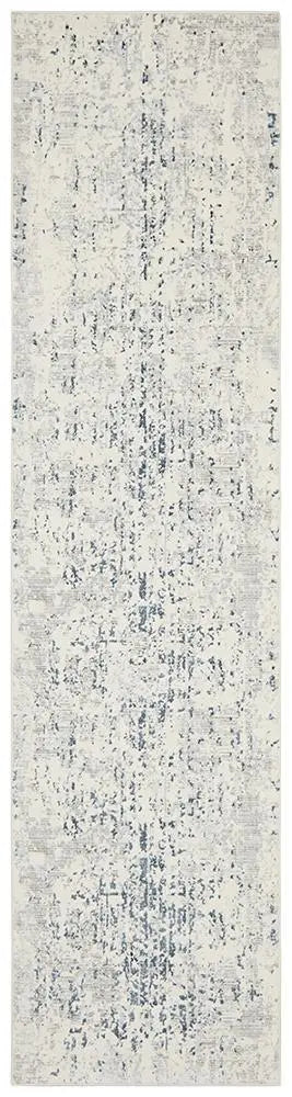 Kathy Farah Distressed Contemporary Rug White Blue Grey Rug Culture