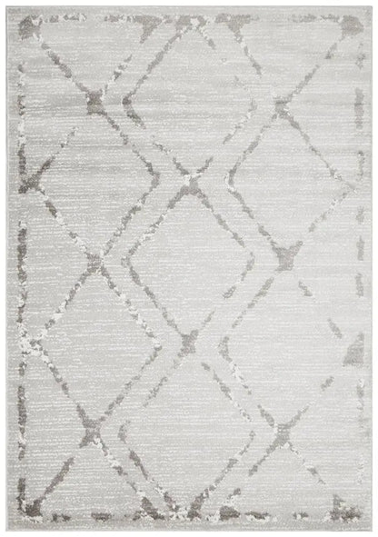 Kendall Contemporary Diamond Rug Silver Grey Rug Culture