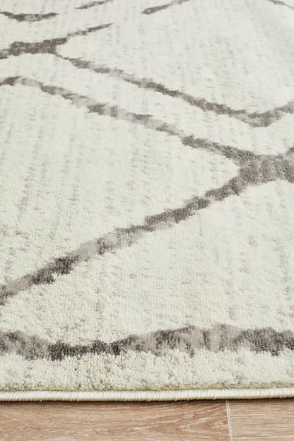 Kendall Contemporary Diamond Rug White Grey Rug Culture