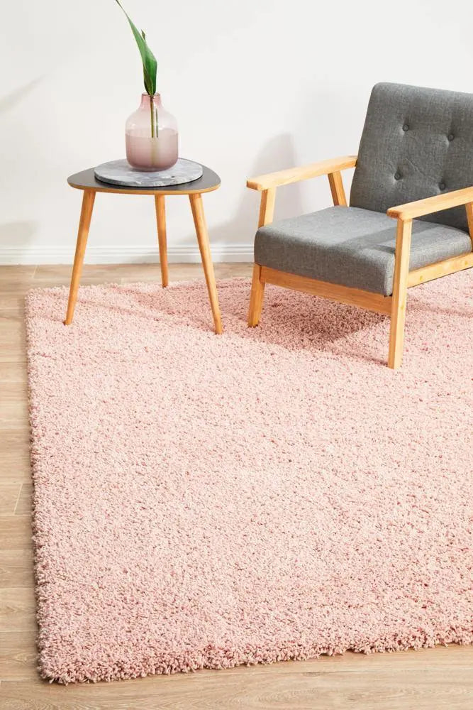 Lara Pink shaggy Rug Unitex