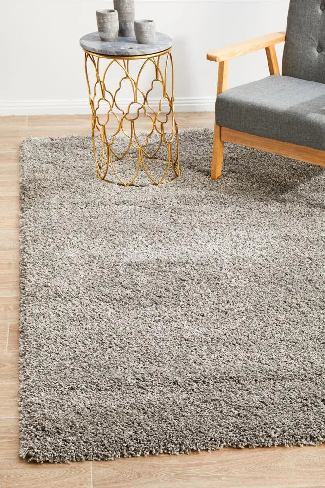 Lara Silver shaggy Rug Unitex