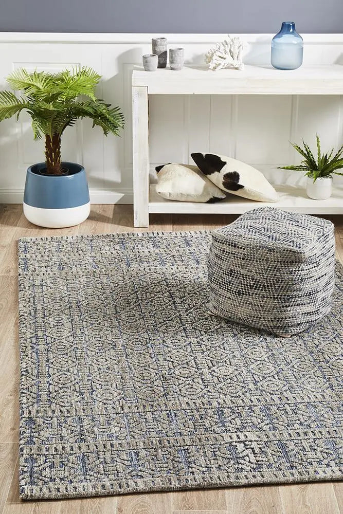 Levanta Miriam Navy Grey Rug Rug Culture