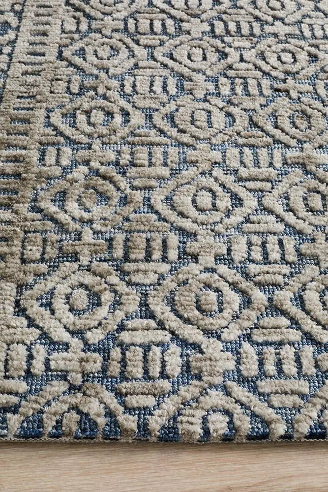 Levanta Miriam Navy Grey Rug Rug Culture