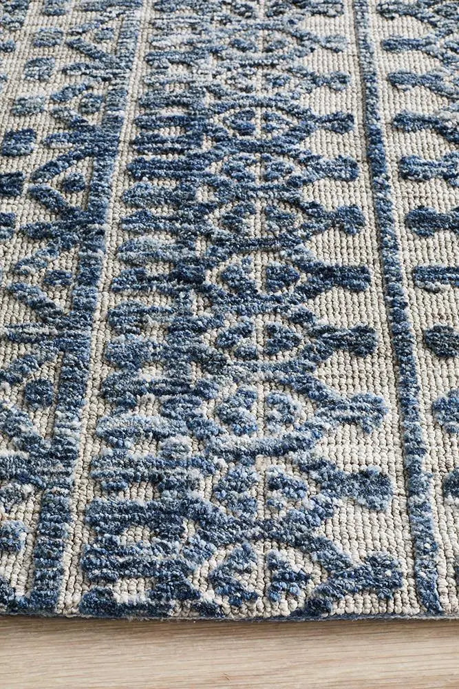 Levanta Tara Navy Grey Rug Rug Culture