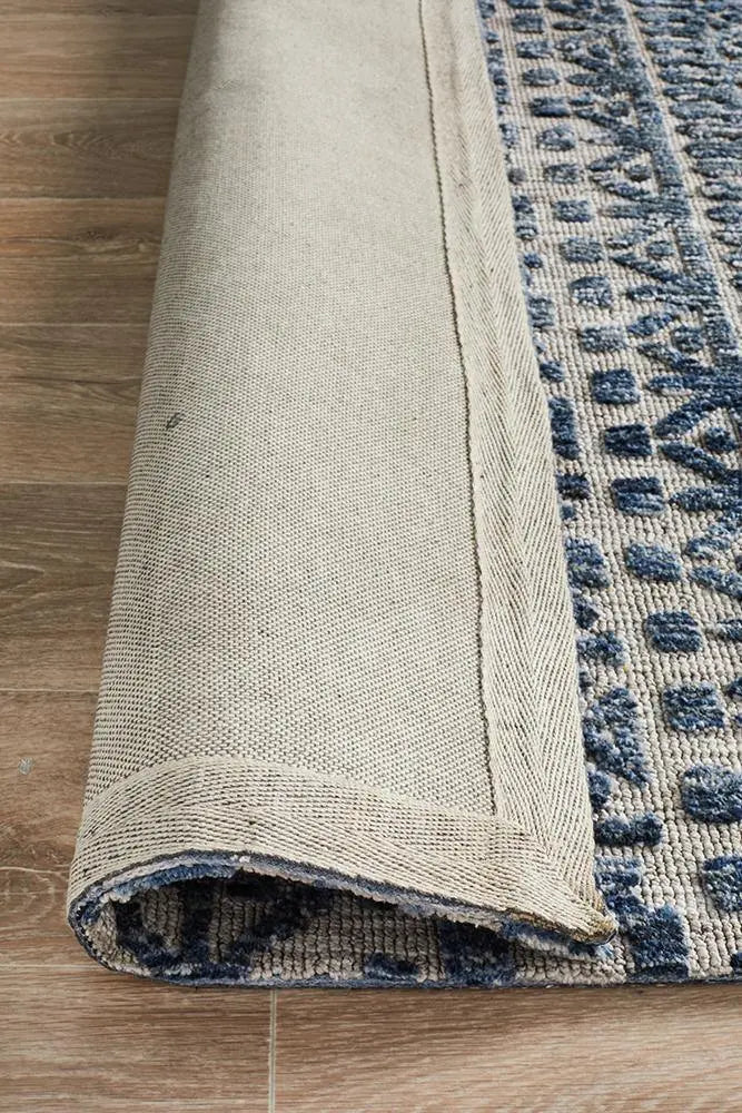 Levanta Tara Navy Grey Rug Rug Culture