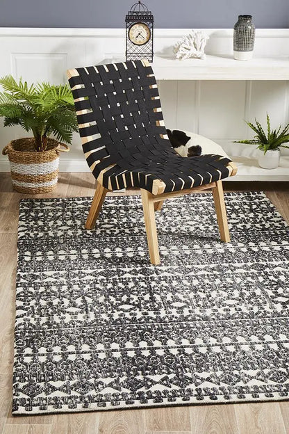 Levanta Yasmin Ivory Black Rug Rug Culture