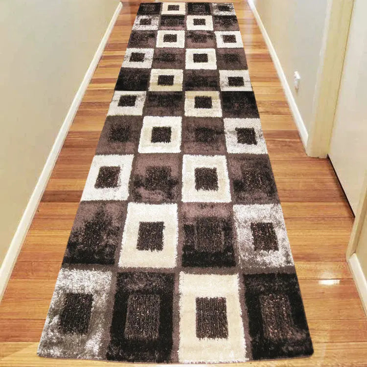 Luxury Collection 1206 Brown Hallway Shaggy Runner Saray Rugs