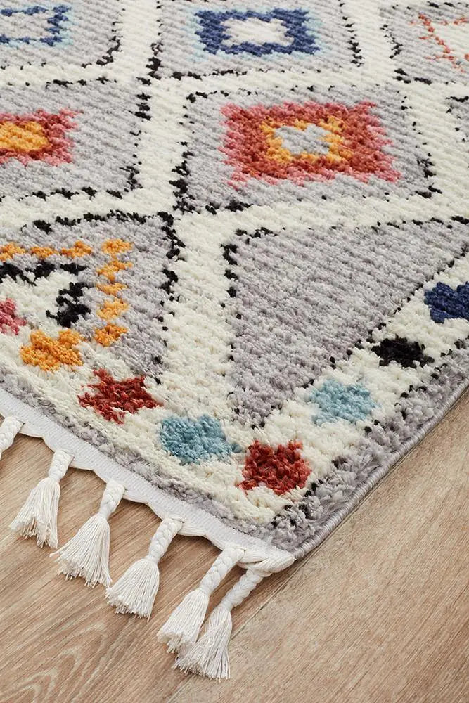 Melisa 555 Grey Fringe Rug Unitex