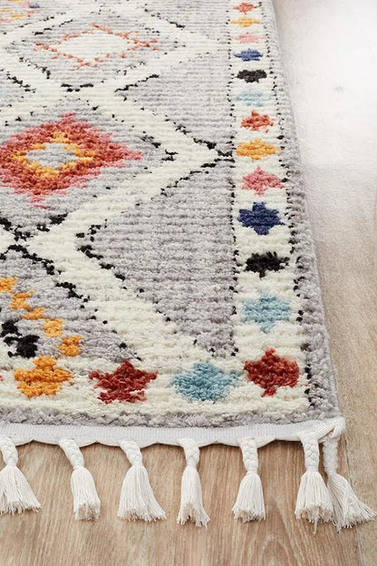 Melisa 555 Grey Fringe Rug Unitex
