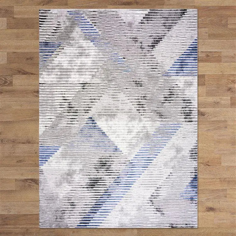 Montreal 8599 Blue Grid Rug Saray Rugs