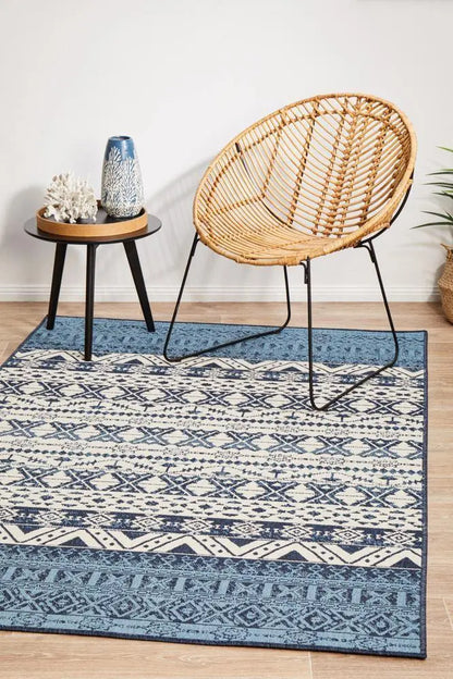 Outdoor Sea  White Blue Rug RUG CULTURE