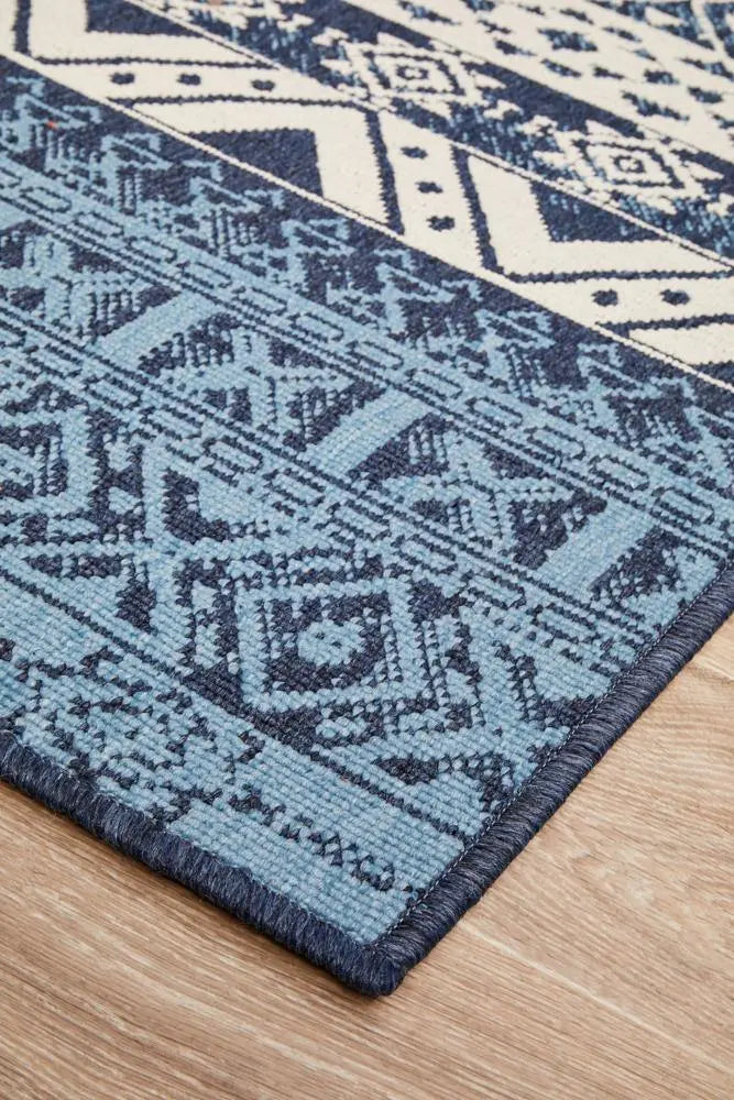 Outdoor Sea  White Blue Rug RUG CULTURE