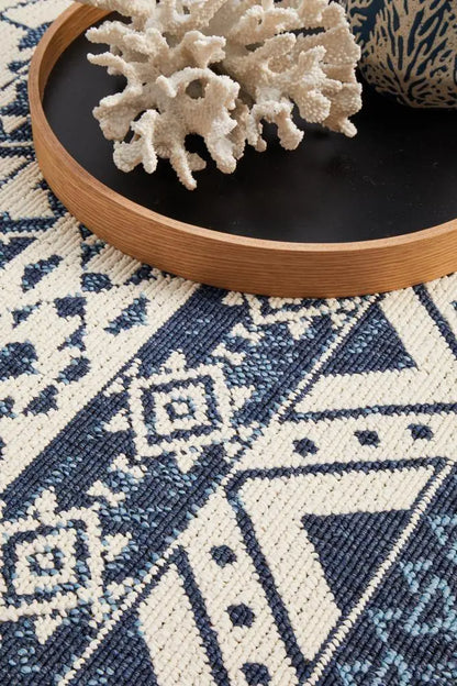 Outdoor Sea  White Blue Rug RUG CULTURE