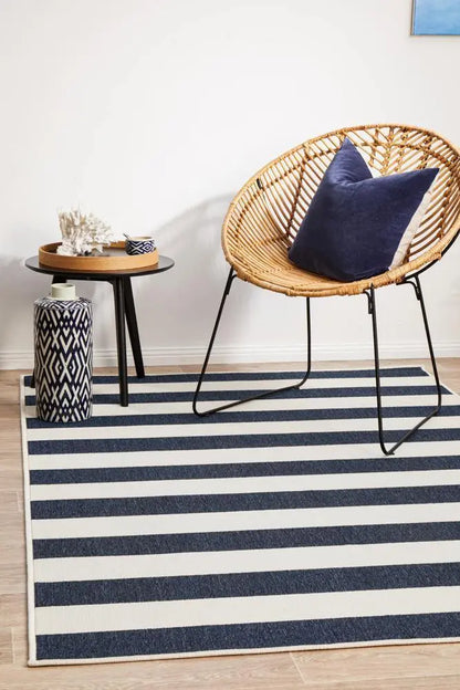 Outdoor Sea Navy White Rug RUG CULTURE