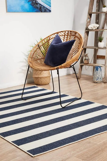 Outdoor Sea Navy White Rug RUG CULTURE