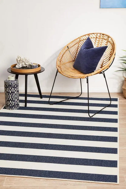 Outdoor Sea Navy White Rug RUG CULTURE