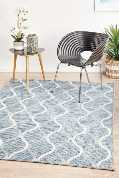 Outdoor Terrace  Blue Rug Rug Culture